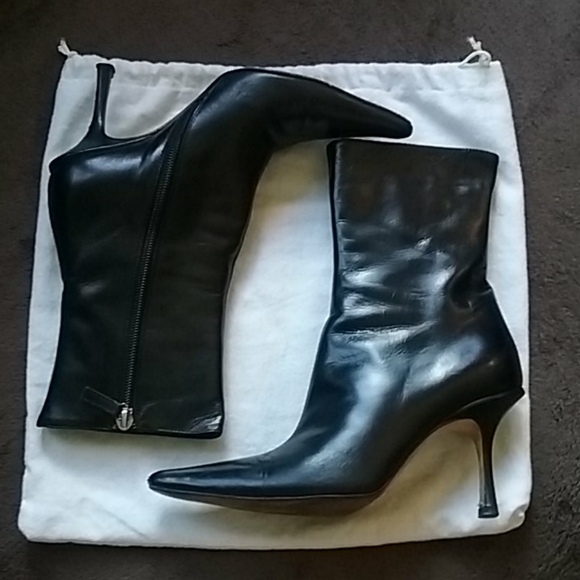JIMMY CHOO Black Leather Boots - Picture 2 of 9